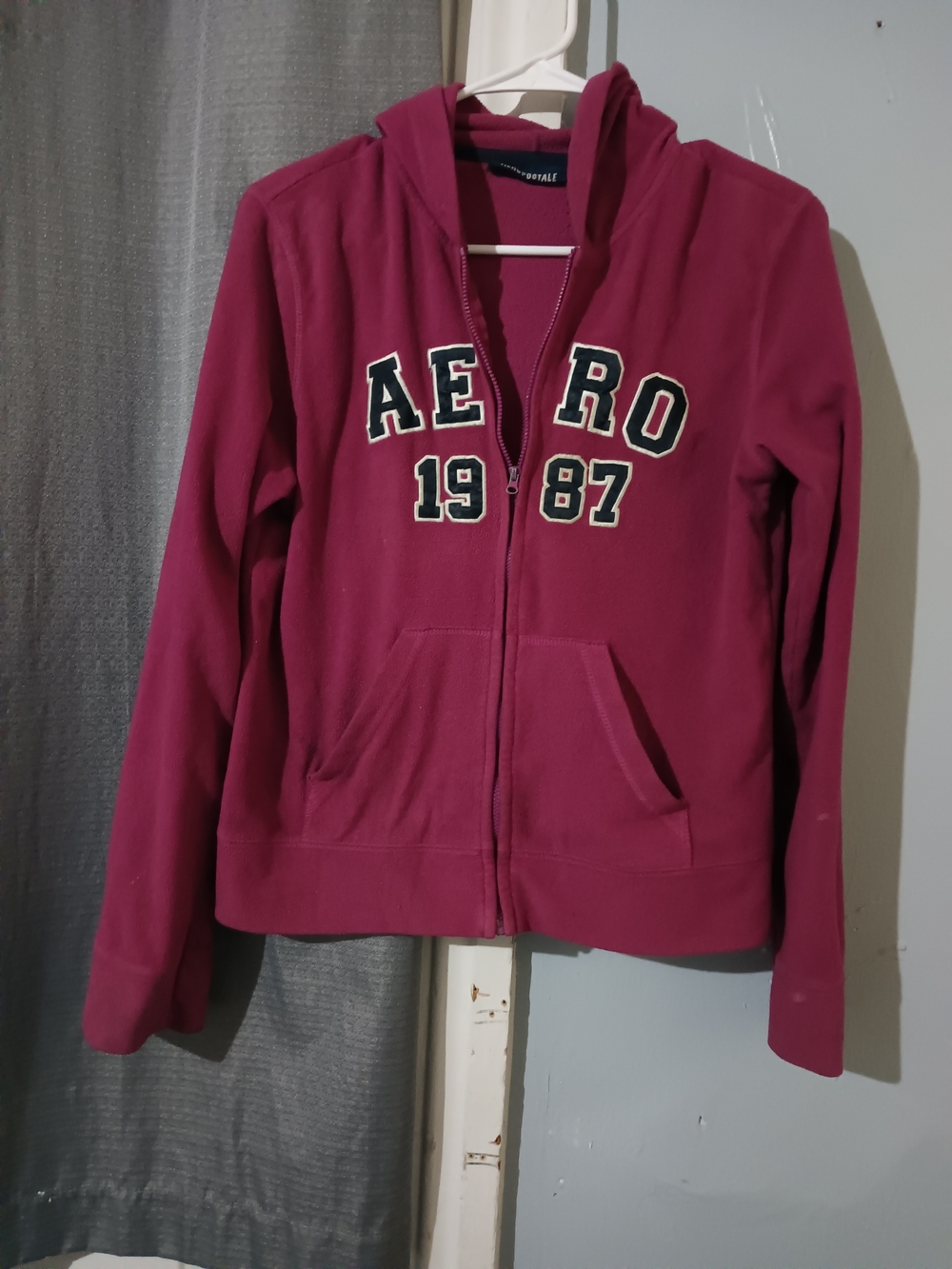 Aeropostale Girls' Maroon Zip Hoodie with AERO 1987
